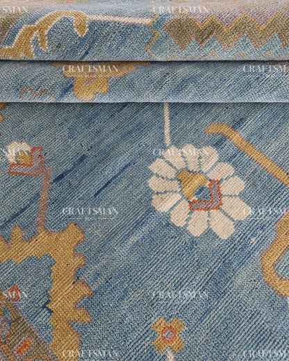Textura Wool Hand-Knotted Oushak-Inspired Rug