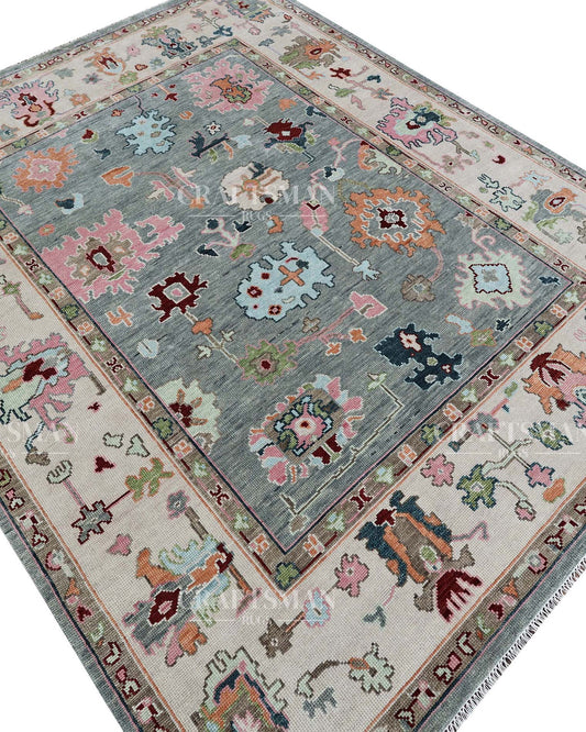 Olvin Wool Hand-Knotted Oushak-Inspired Rug