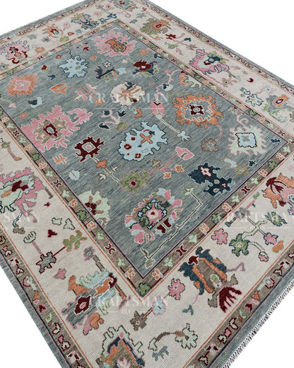 8x10 feet Wool Hand-Knotted Oushak-Inspired Rug | Craftsman Rugs Exclusive