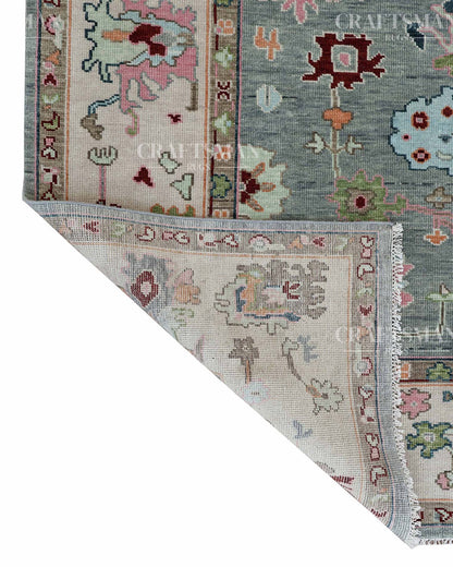 8x10 feet Wool Hand-Knotted Oushak-Inspired Rug | Craftsman Rugs Exclusive