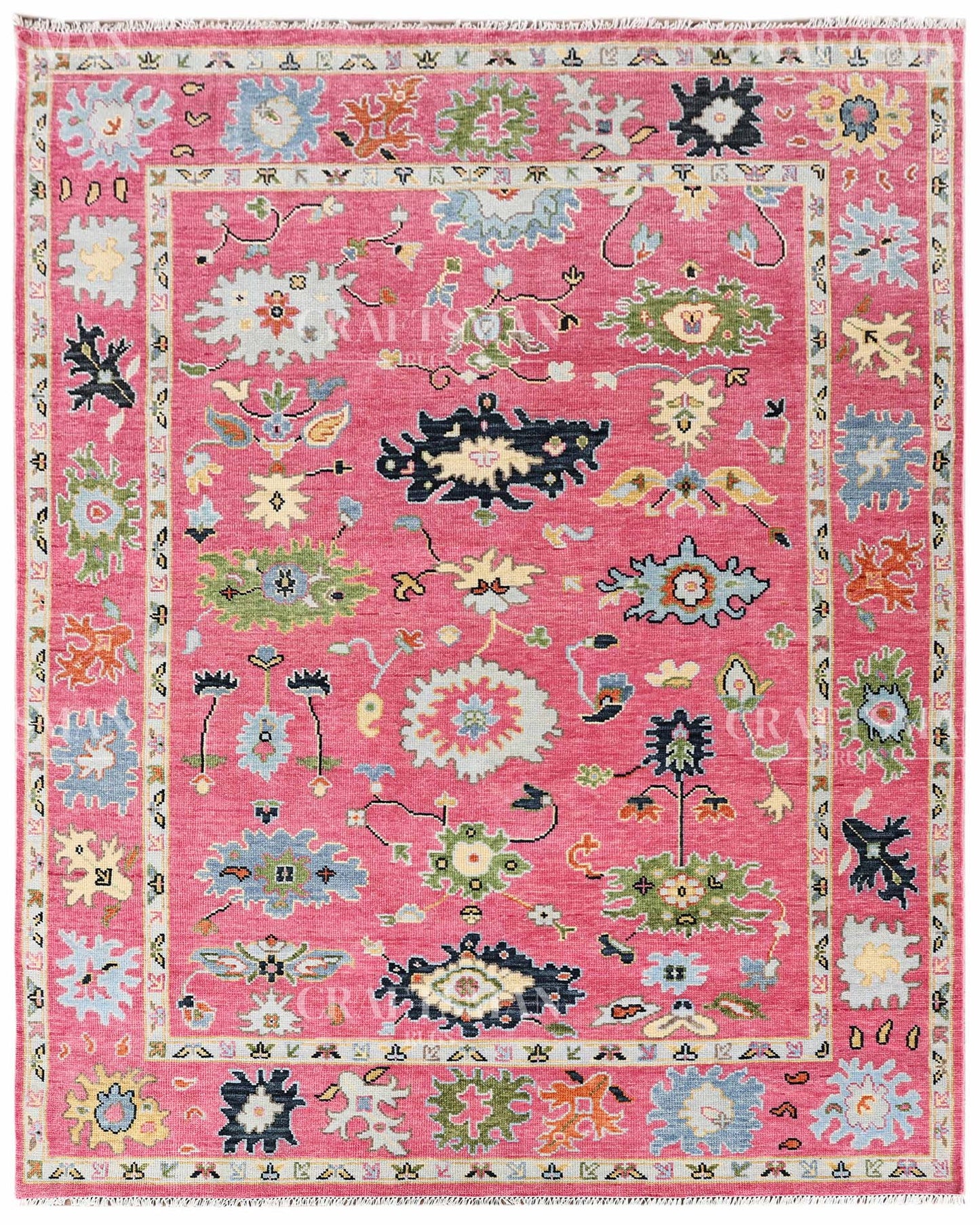8x10 feet Wool Hand-Knotted Oushak-Inspired Rug | Craftsman Rugs Exclusive