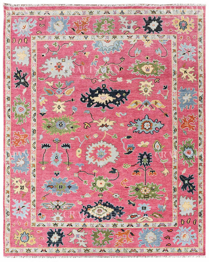 8x10 feet Wool Hand-Knotted Oushak-Inspired Rug | Craftsman Rugs Exclusive