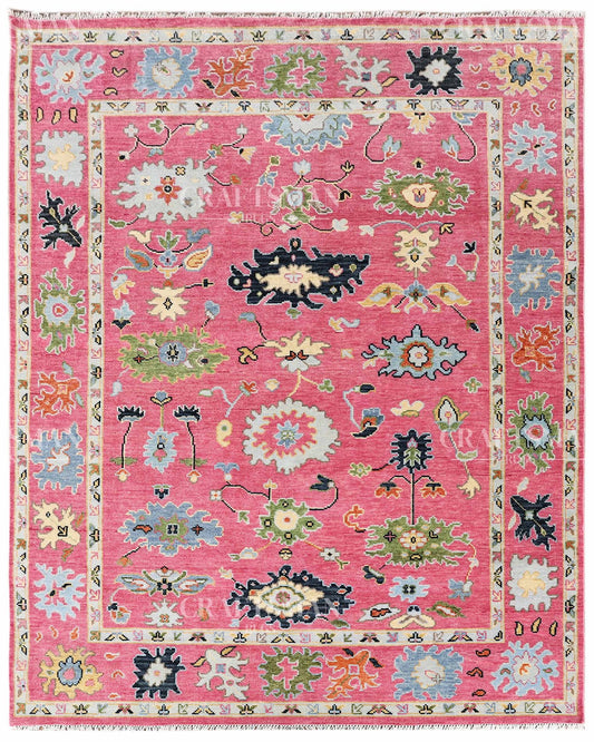 8x10 feet Wool Hand-Knotted Oushak-Inspired Rug | Craftsman Rugs Exclusive