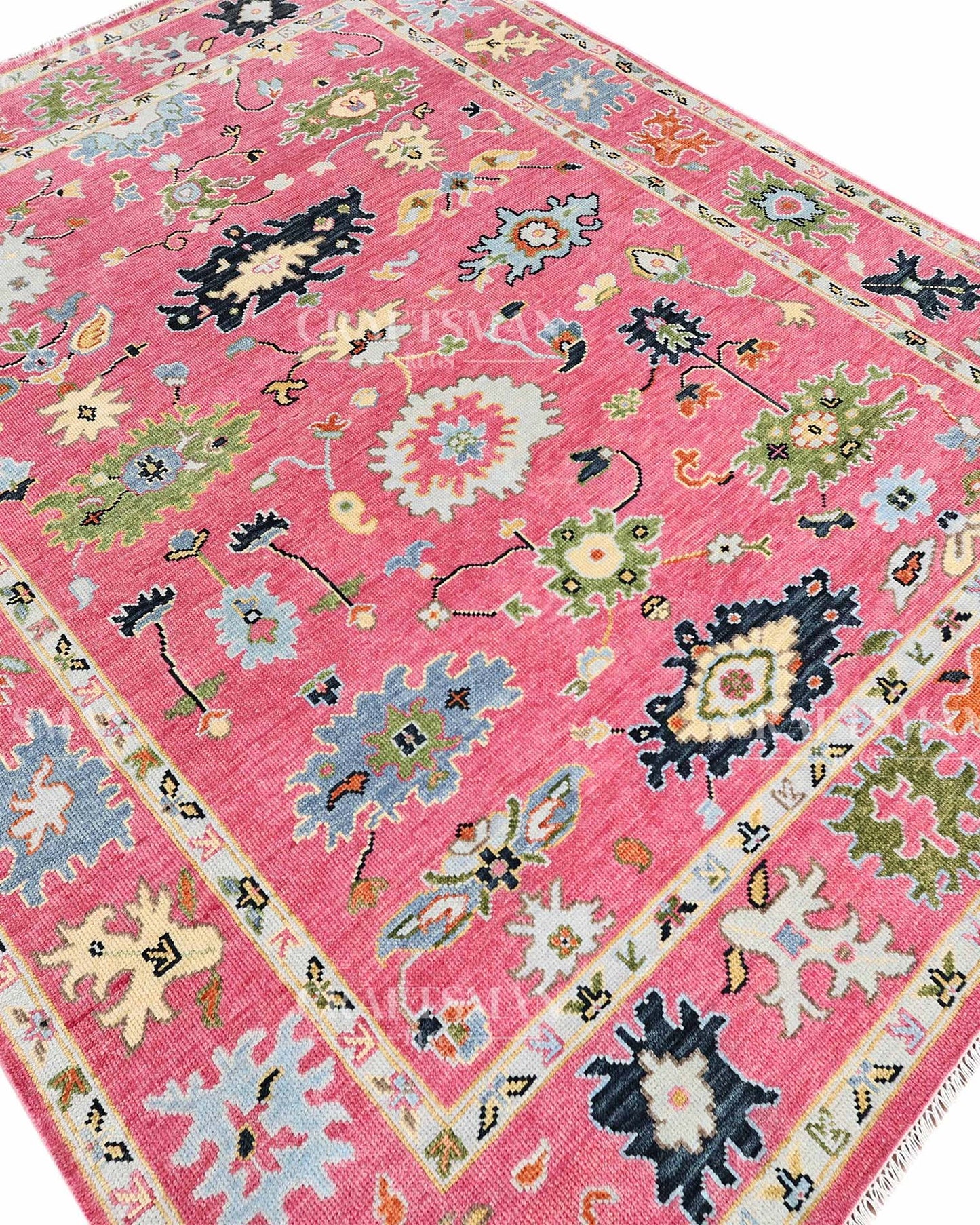 8x10 feet Wool Hand-Knotted Oushak-Inspired Rug | Craftsman Rugs Exclusive