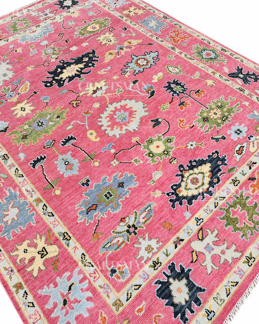 8x10 feet Wool Hand-Knotted Oushak-Inspired Rug | Craftsman Rugs Exclusive