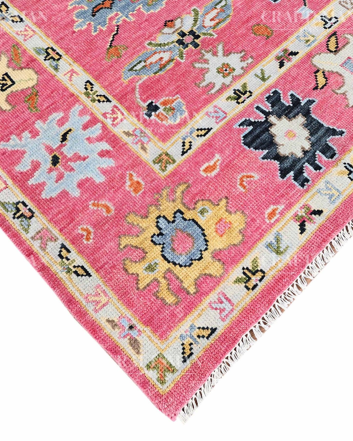 8x10 feet Wool Hand-Knotted Oushak-Inspired Rug | Craftsman Rugs Exclusive