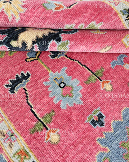 8x10 feet Wool Hand-Knotted Oushak-Inspired Rug | Craftsman Rugs Exclusive