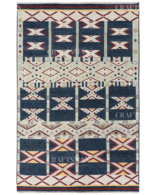 Navaro Geometric Hand-Knotted Wool Rug – Southwestern Inspired Design | Made to Order | Craftsman Rugs Exclusive