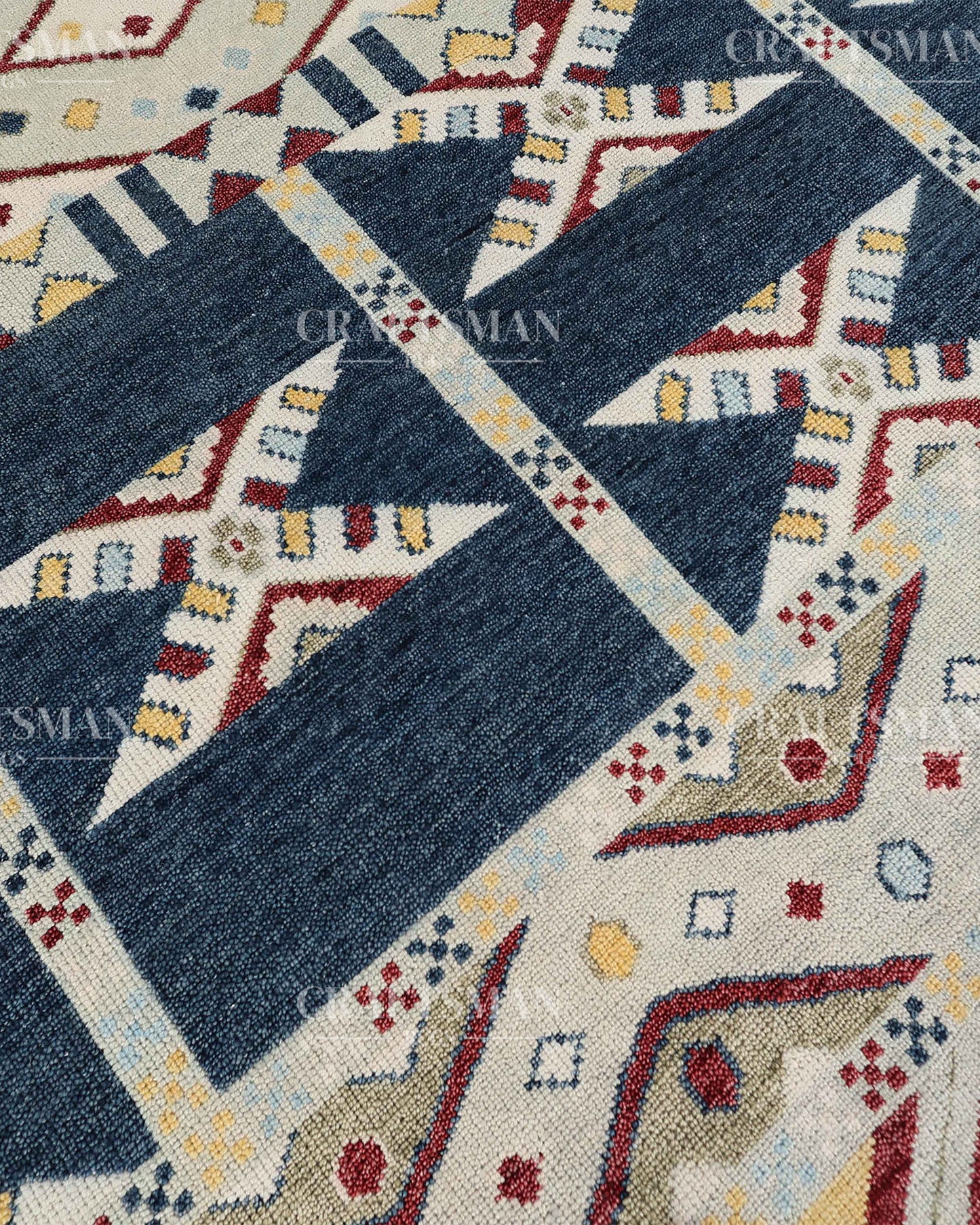 Navaro Geometric Hand-Knotted Wool Rug – Southwestern Inspired Design | Made to Order | Craftsman Rugs Exclusive