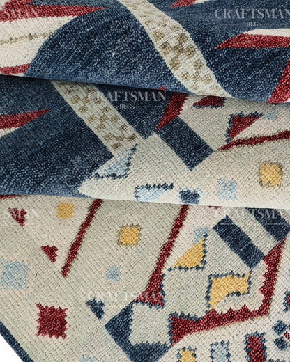 Navaro Geometric Hand-Knotted Wool Rug – Southwestern Inspired Design | Made to Order | Craftsman Rugs Exclusive
