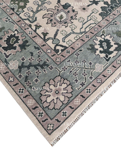 Knossa Wool Hand-Knotted Oushak-Inspired Rug