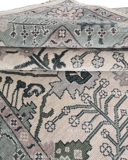 Knossa Wool Hand-Knotted Oushak-Inspired Rug