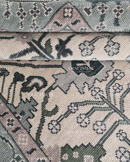 Knossa Wool Hand-Knotted Oushak-Inspired Rug
