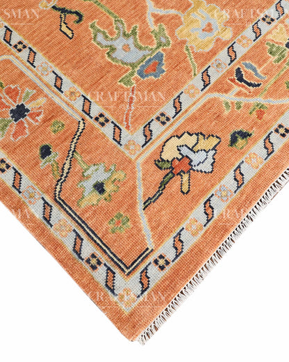 8x10 feet Wool Hand-Knotted Oushak-Inspired Rug | Craftsman Rugs Exclusive