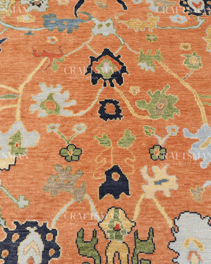 8x10 feet Wool Hand-Knotted Oushak-Inspired Rug | Craftsman Rugs Exclusive