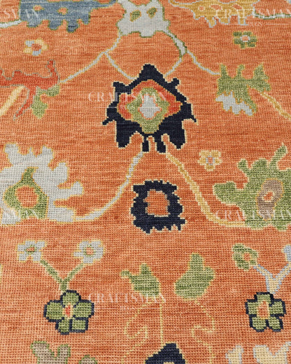 8x10 feet Wool Hand-Knotted Oushak-Inspired Rug | Craftsman Rugs Exclusive