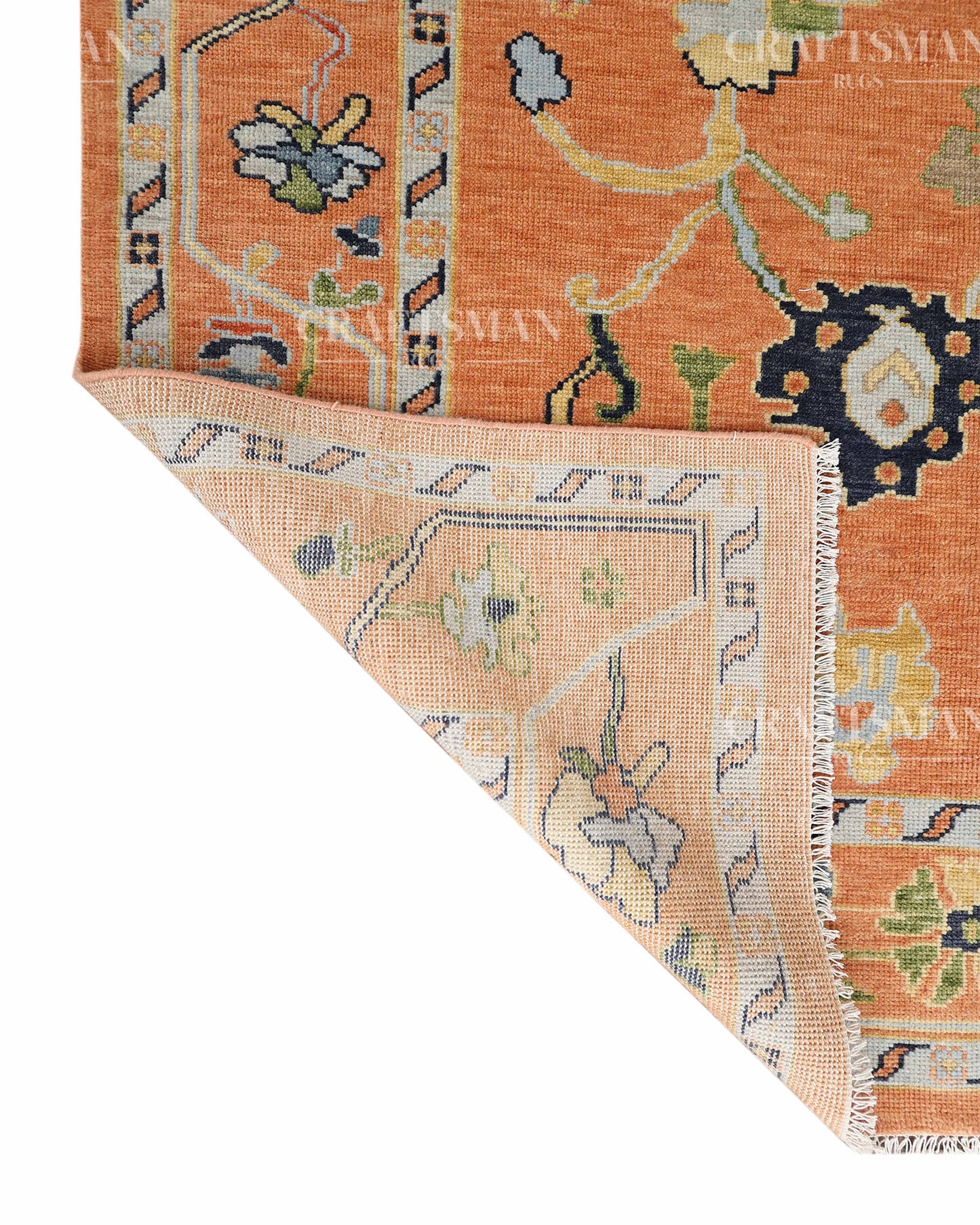 8x10 feet Wool Hand-Knotted Oushak-Inspired Rug | Craftsman Rugs Exclusive