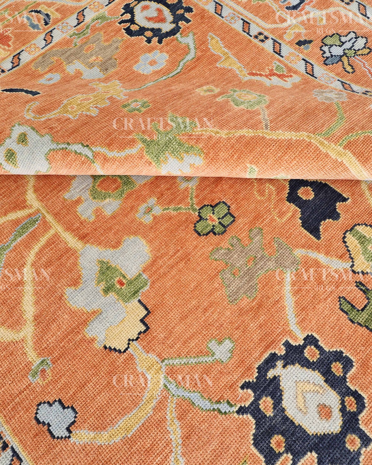 8x10 feet Wool Hand-Knotted Oushak-Inspired Rug | Craftsman Rugs Exclusive