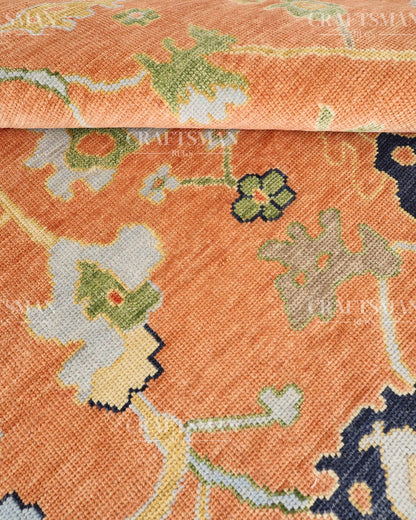 8x10 feet Wool Hand-Knotted Oushak-Inspired Rug | Craftsman Rugs Exclusive