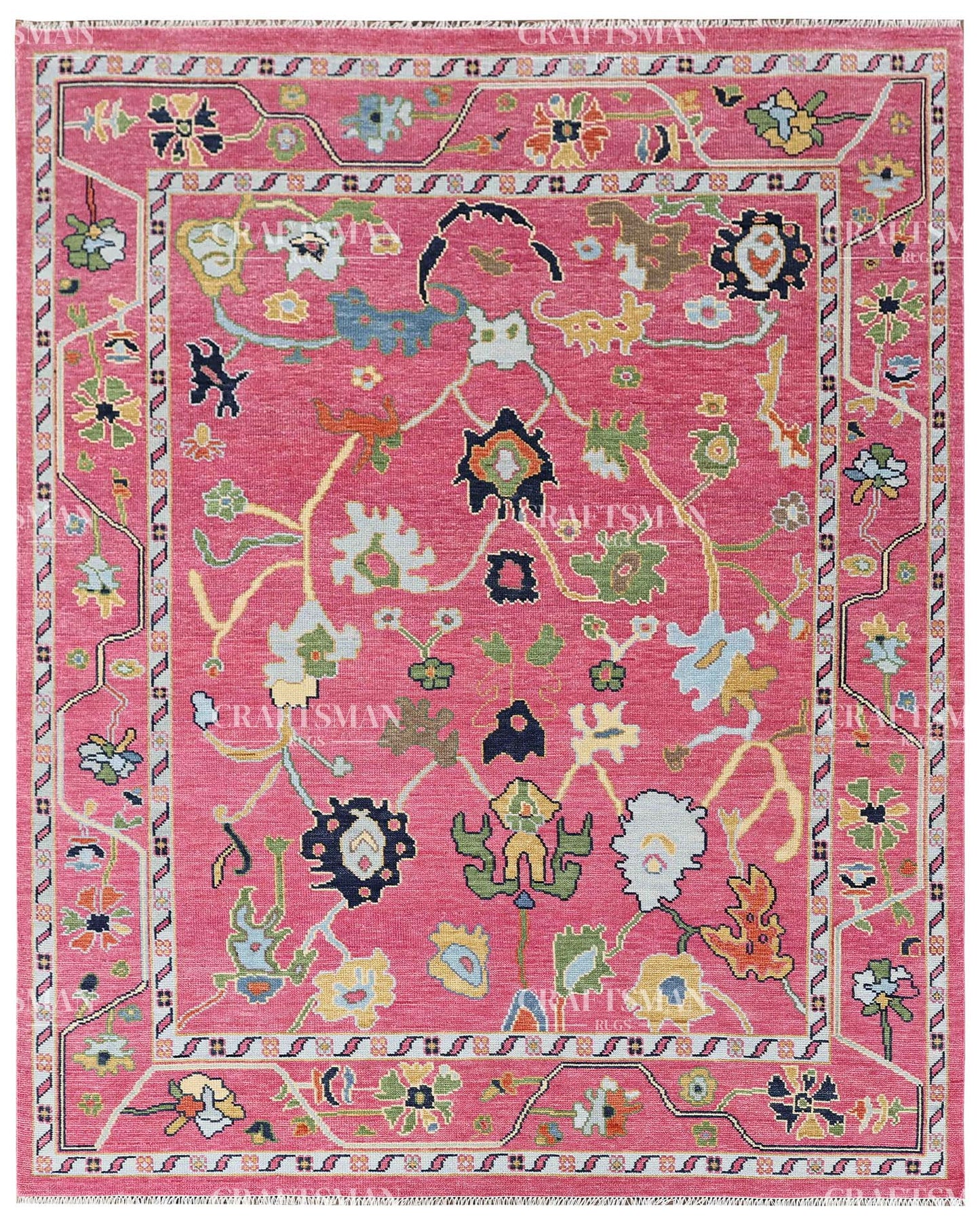 Yarna Wool Hand-Knotted Oushak-Inspired Rug