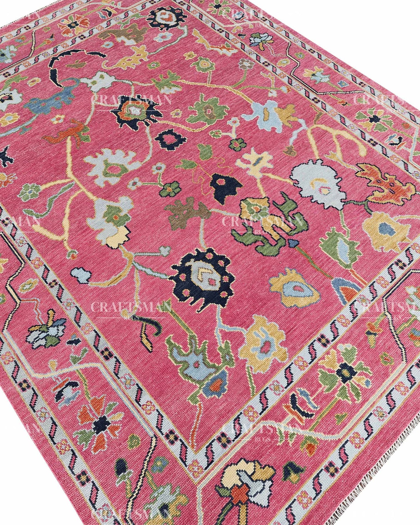 Yarna Wool Hand-Knotted Oushak-Inspired Rug