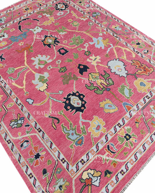 Yarna Wool Hand-Knotted Oushak-Inspired Rug