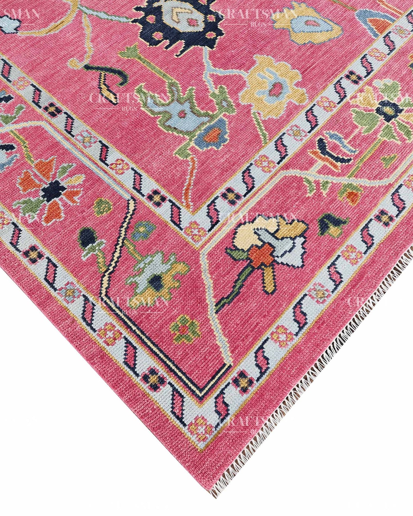 Yarna Wool Hand-Knotted Oushak-Inspired Rug