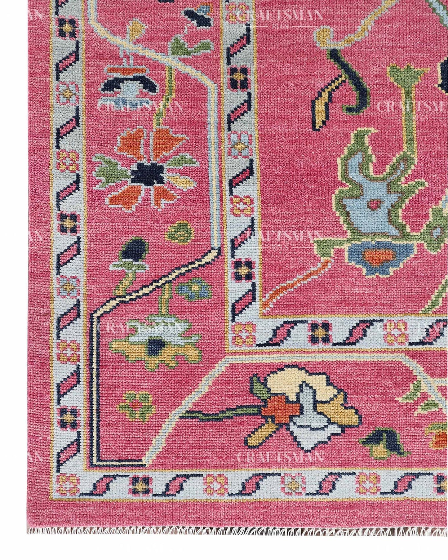Yarna Wool Hand-Knotted Oushak-Inspired Rug
