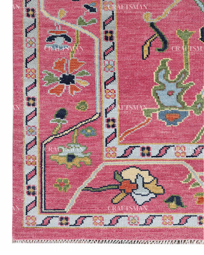 Yarna Wool Hand-Knotted Oushak-Inspired Rug