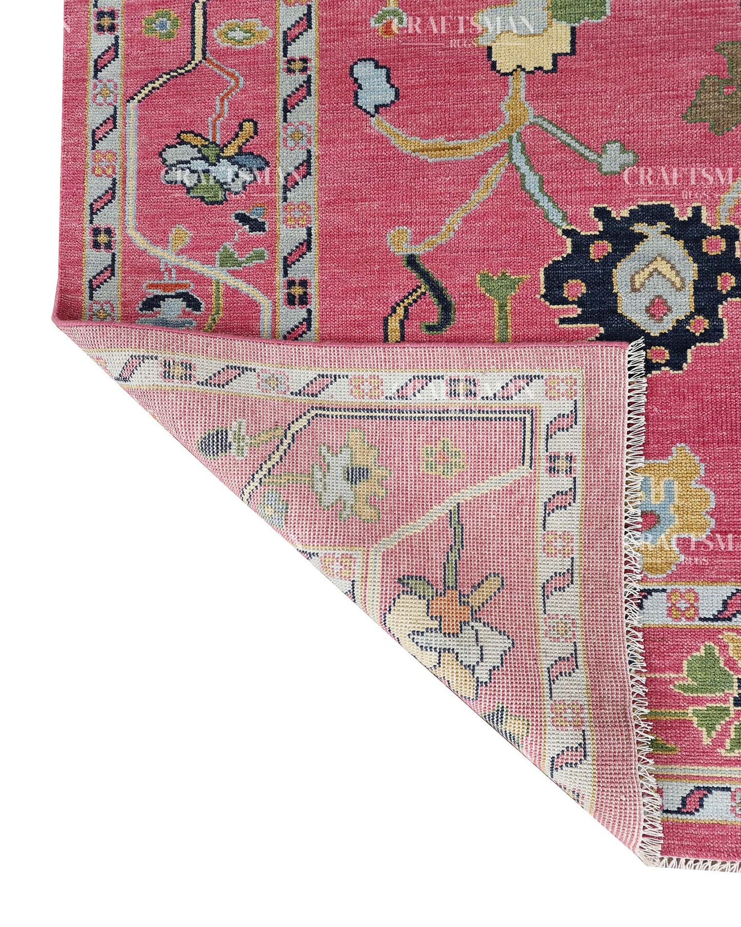 Yarna Wool Hand-Knotted Oushak-Inspired Rug
