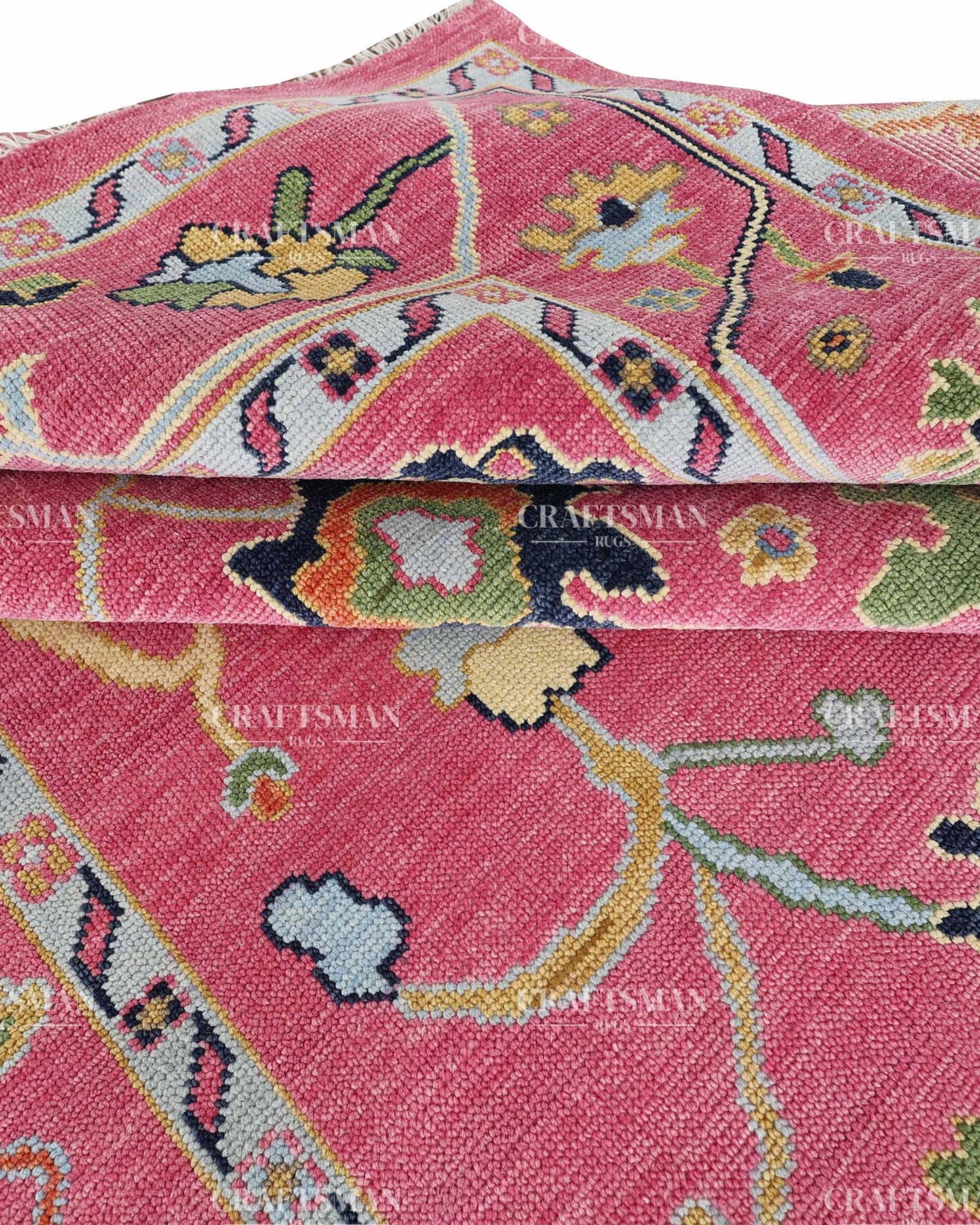 Yarna Wool Hand-Knotted Oushak-Inspired Rug