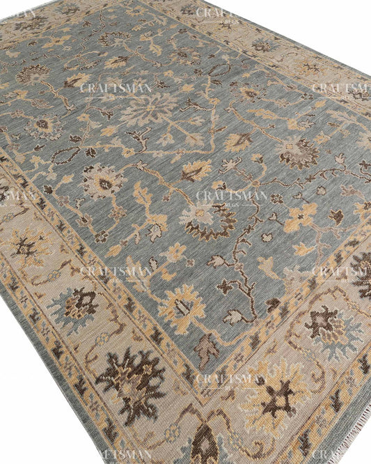 Spindra Wool Hand-Knotted Oushak-Inspired Rug