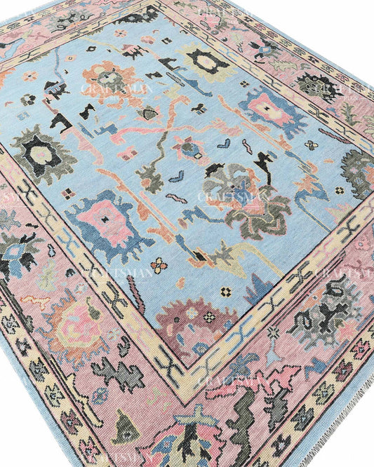 Eloria Wool Hand-Knotted Oushak-Inspired Rug