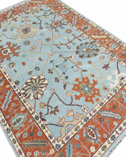 Thalora Wool Hand-Knotted Oushak-Inspired Rug