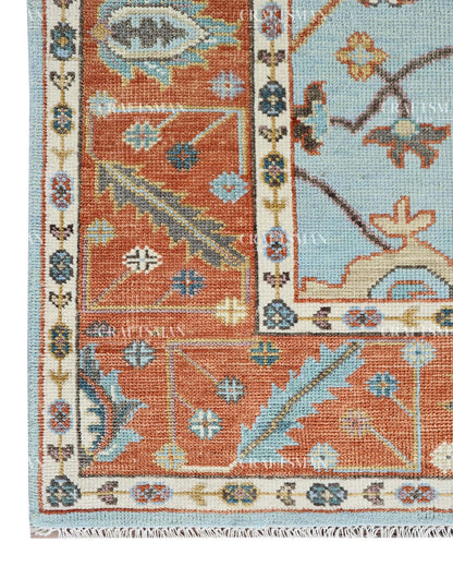 Thalora Wool Hand-Knotted Oushak-Inspired Rug