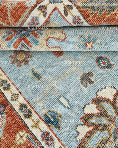 Thalora Wool Hand-Knotted Oushak-Inspired Rug