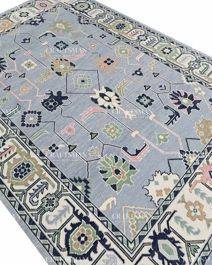 Orlena Wool Hand-Knotted Oushak-Inspired Rug