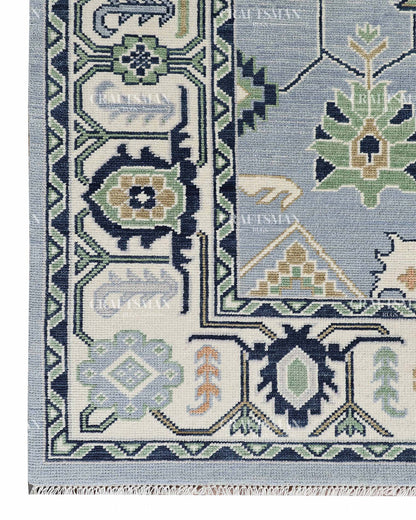 Orlena Wool Hand-Knotted Oushak-Inspired Rug