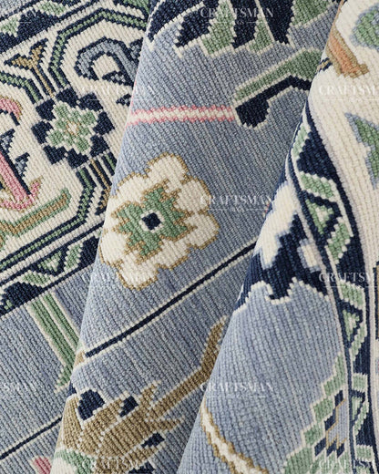 Orlena Wool Hand-Knotted Oushak-Inspired Rug