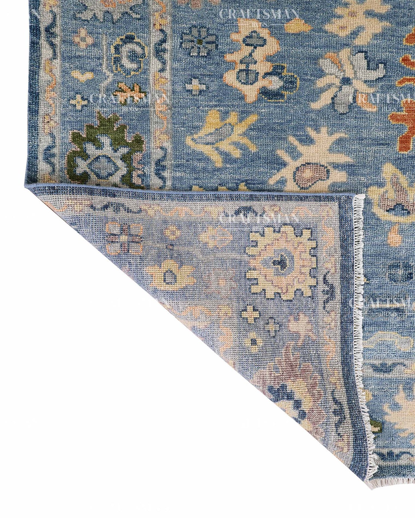 Mirava Wool Hand-Knotted Oushak-Inspired Rug