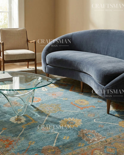 Textura Wool Hand-Knotted Oushak-Inspired Rug