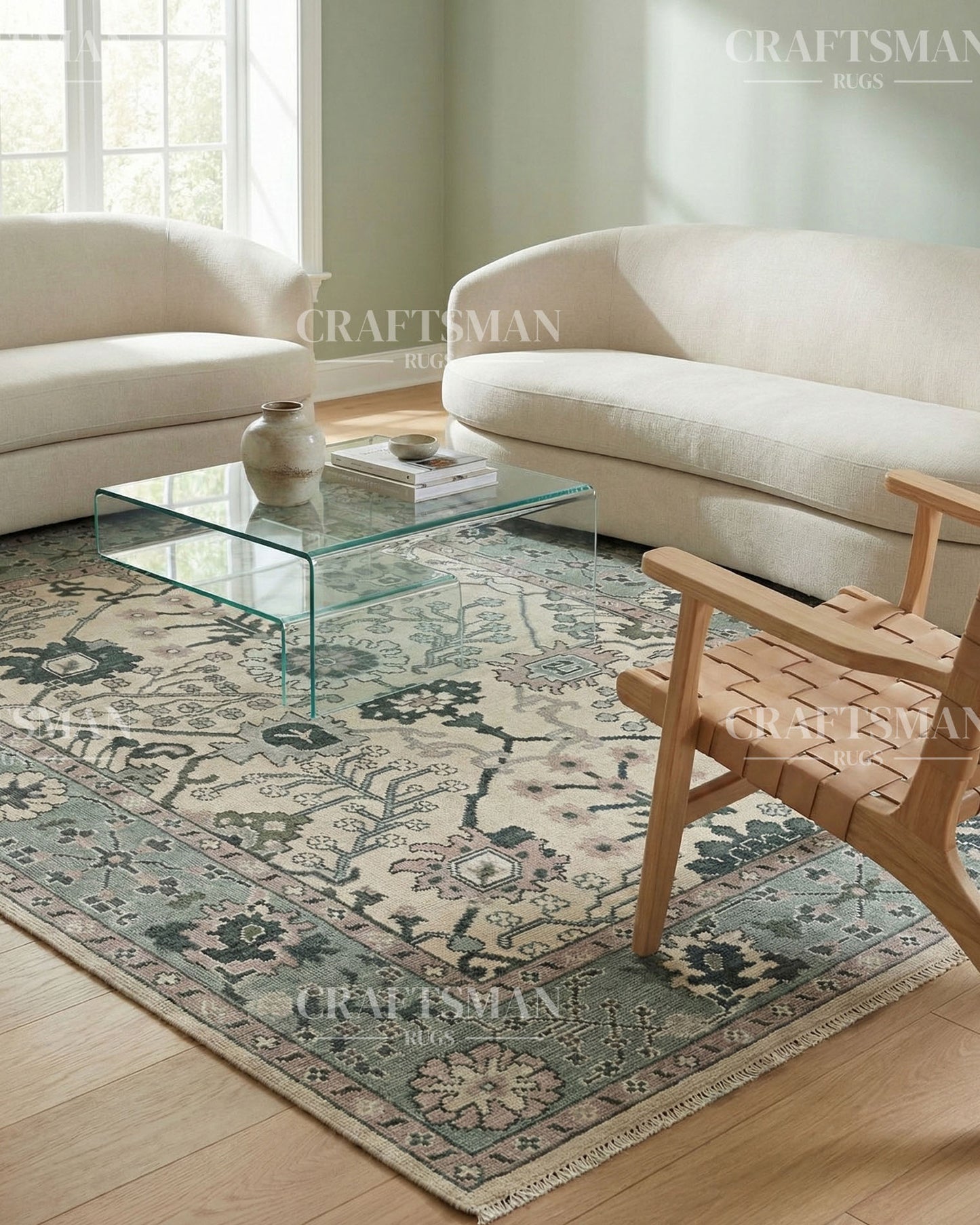 Knossa Wool Hand-Knotted Oushak-Inspired Rug