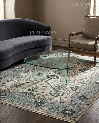 Knossa Wool Hand-Knotted Oushak-Inspired Rug