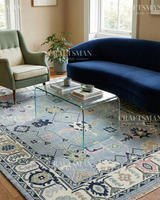 Orlena Wool Hand-Knotted Oushak-Inspired Rug