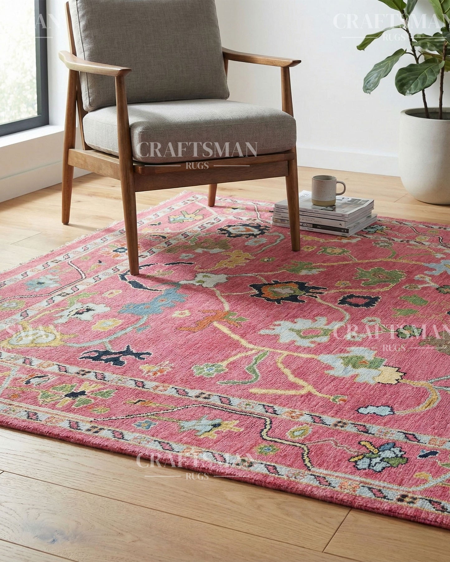 Yarna Wool Hand-Knotted Oushak-Inspired Rug