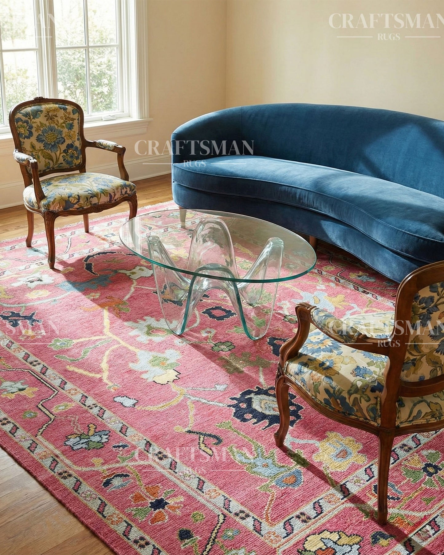 Yarna Wool Hand-Knotted Oushak-Inspired Rug