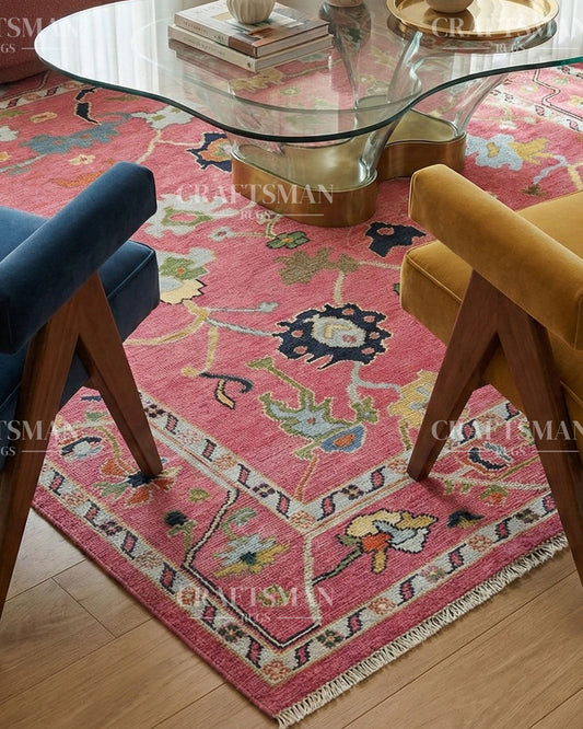 Yarna Wool Hand-Knotted Oushak-Inspired Rug