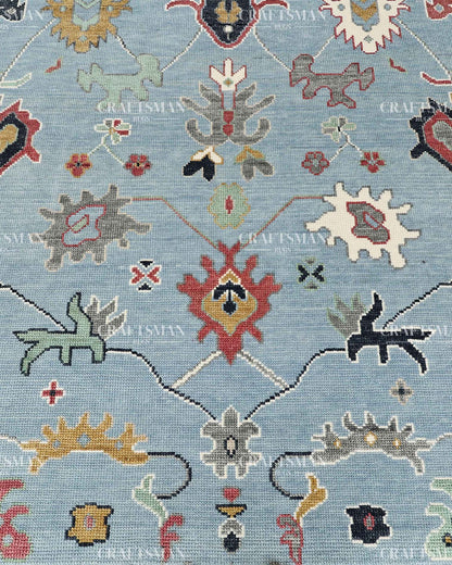 Arzuna Carmina Wool Hand-Knotted Oushak-Inspired Rug