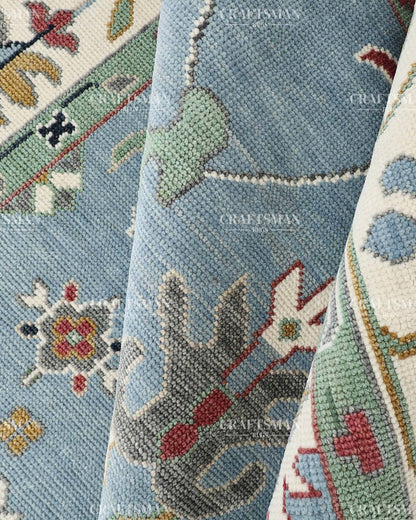 Arzuna Carmina Wool Hand-Knotted Oushak-Inspired Rug