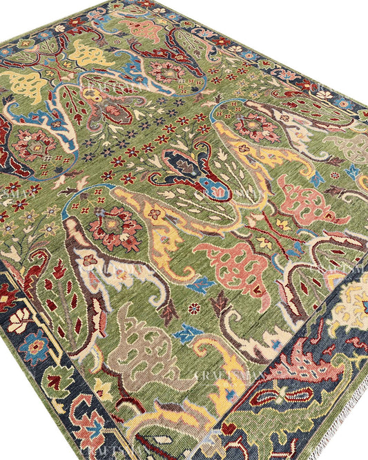Carmina Wool Hand-Knotted Oushak-Inspired Rug